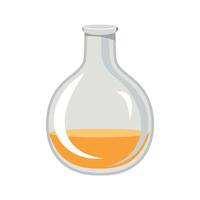 color icon of flask test tube with liquid for chemical experiments isolated vector