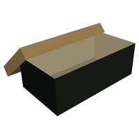 black cardboard box with light lid isolated on white background vector