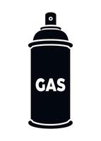 black gas cylinder icon on white background vector