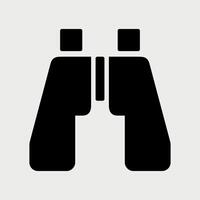 black and white binoculars icon on white background vector