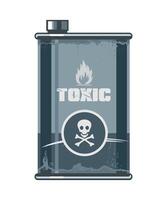 iron container with poison isolated on white background vector