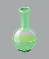 glass flask for chemical experiments on a gray background vector