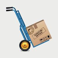 trolley for transporting goods on white background vector
