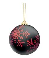 New Year Christmas glass ball with snowflake pattern on Christmas tree on white background vector