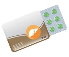 pill pack with open blister on white background vector