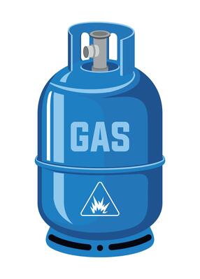 blue gas cylinder icon isolated on white background