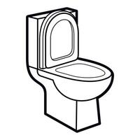 black icon of toilet with cistern on white background vector