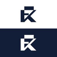 Logo template with FK letters. vector