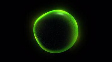 Green fluid energy sphere with particle field. Abstract magical sphere with plasma. Energetic naturalistic minimalist ball for business, presentations. ECO atom, green particle. Loop green core. video