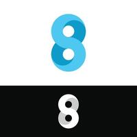 Abstract number 8 logo design concept vector