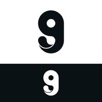 Abstract number 9 logo design vector