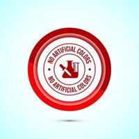 No artificial colors icon design illustration, Artificial color free symbol, Natural product, Red color button design vector