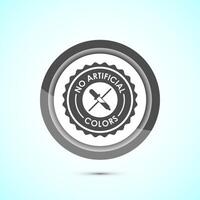 No artificial colors icon design illustration, Artificial color free symbol, Natural product, Gray color button design vector