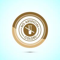 No artificial colors icon design illustration, Artificial color free symbol, Natural product, Gold color button design vector