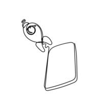 a drawing of a phone with a rocket launch from it vector