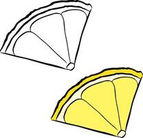 lemon slice quarter graphic line ink illustration. isolated with a touch of brush lemon slice quarter graphic line ink illustration. isolated with a touch of brush vector