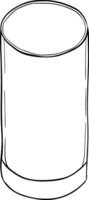Transparent glass for lemonade graphic line ink illustration. isolated Glass jar in outline style on white background vector