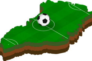 Isometric map of Greenland with football field. png