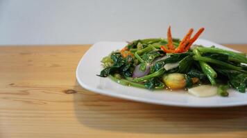 A plate of food on a table photo
