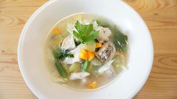 A bowl of soup photo