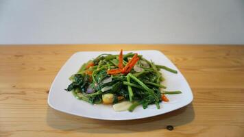 A plate of food on a table photo