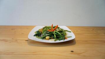 A plate of food on a table photo