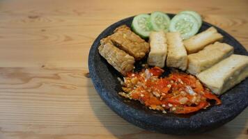 A plate of food on a table photo
