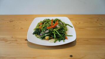 A plate of food on a table photo