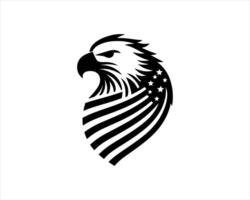 An eagle head with an american flag on it vector