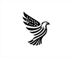 An eagle with an american flag on its wings vector