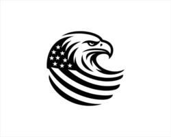 An eagle head with an american flag on it vector