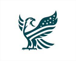 An eagle with an american flag on its back vector
