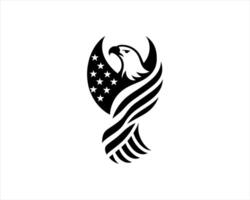 An eagle with an american flag on it vector