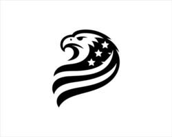 An eagle head with an american flag on it vector