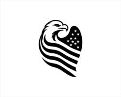An eagle with an american flag on its head vector