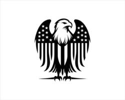 An eagle with an american flag on it vector