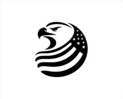 An eagle head with an american flag on it vector