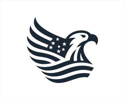 An eagle with an american flag on its head vector