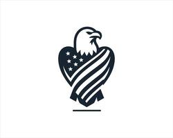 An eagle with an american flag on its head vector