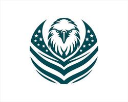 The eagle is in the middle of the american flag vector