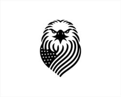 An eagle head with an american flag on it vector
