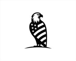 An eagle with an american flag on it's head vector