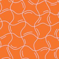 Seamless orange abstract checkered pattern, background design. Hand drawn illustration for packaging, fabric and textile vector