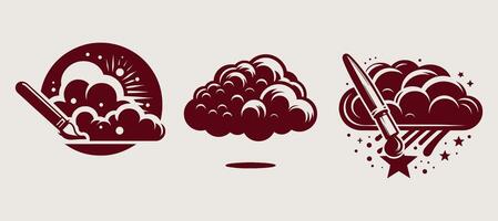 A set of three different logos for a company vector