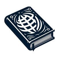 A book with a globe on it vector
