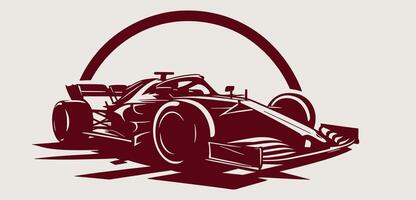 A racing car with the arch in the background on grey. vector