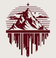 A mountain with a waterfall and stars of it. vector
