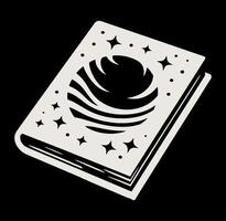 A book with a star on it and a globe vector