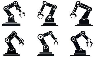 robotic arms in various positions design vector
