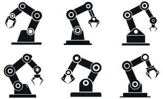 robotic arms in various positions vector